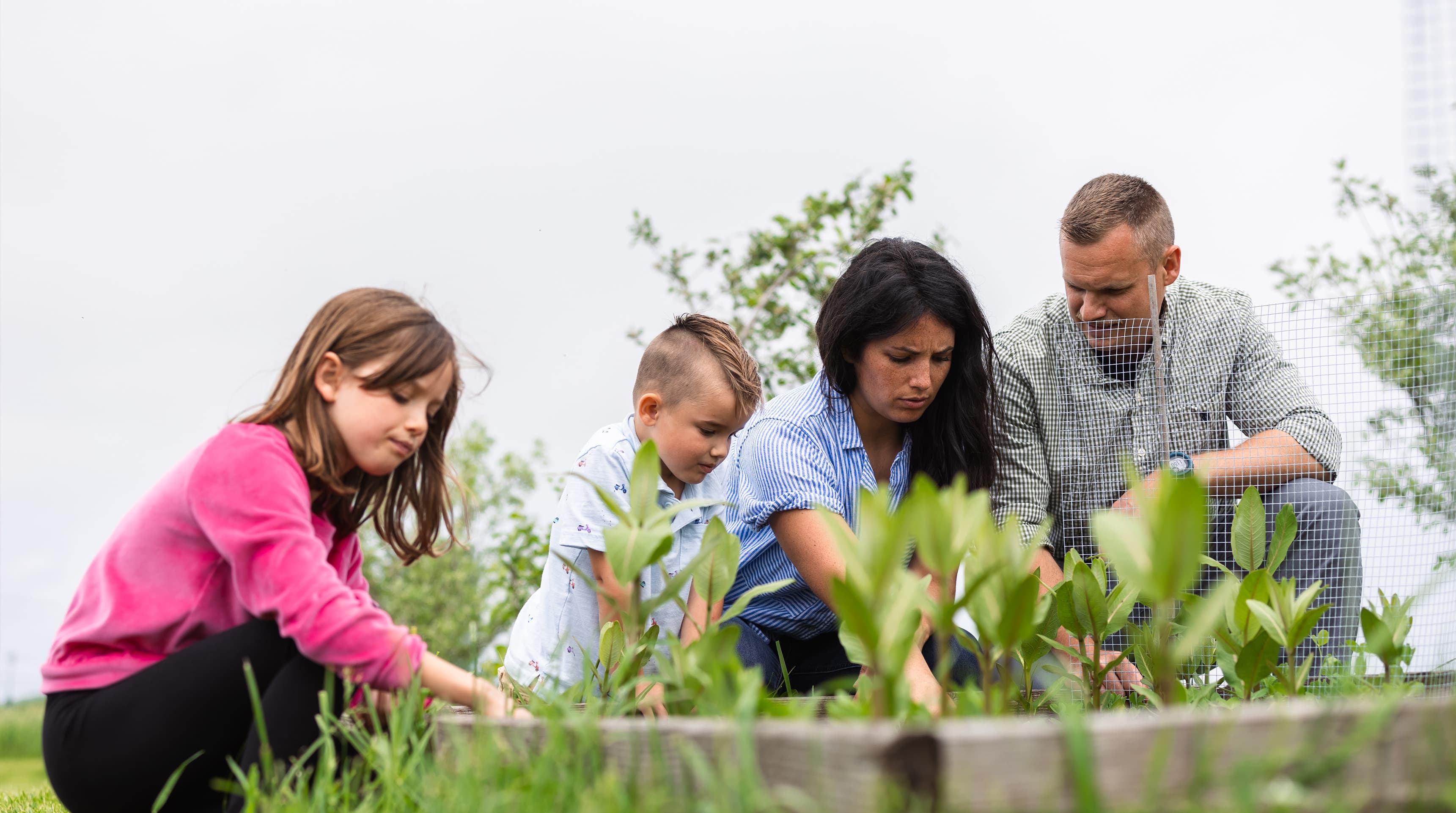 Rachel of Lisbon with her husband and kids in their garden